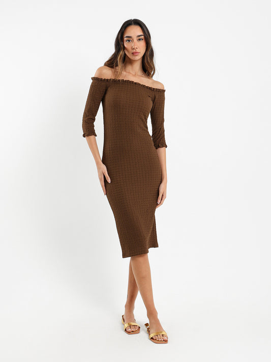 Textured Midi Dress