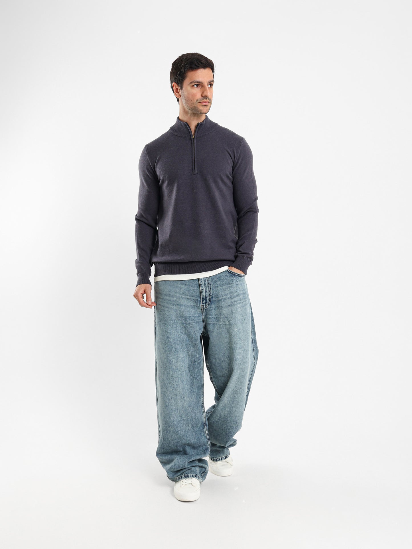 Mock Neck Half-Zip Pullover