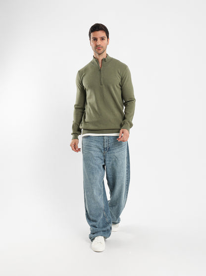 Mock Neck Half-Zip Pullover