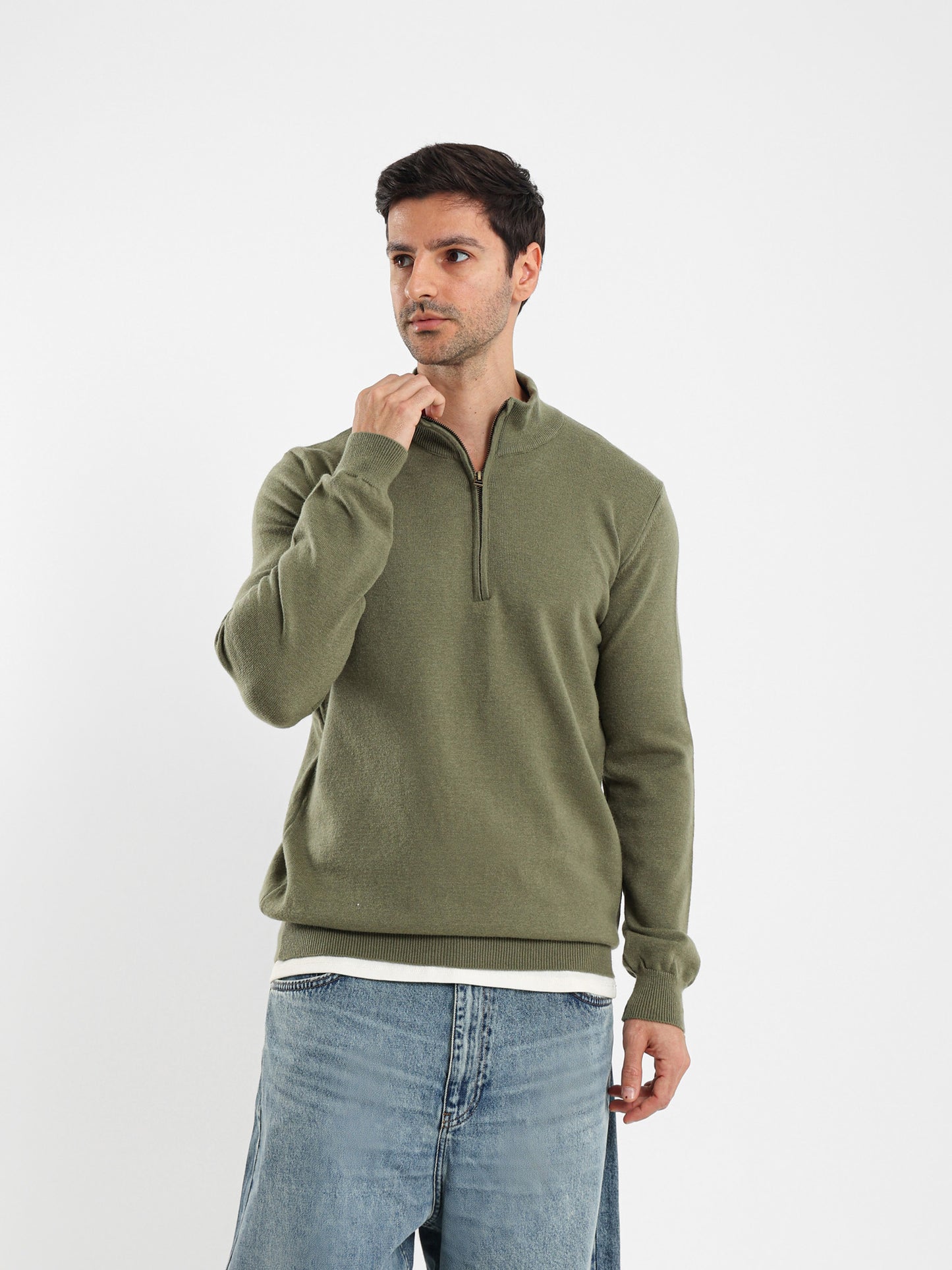Mock Neck Half-Zip Pullover