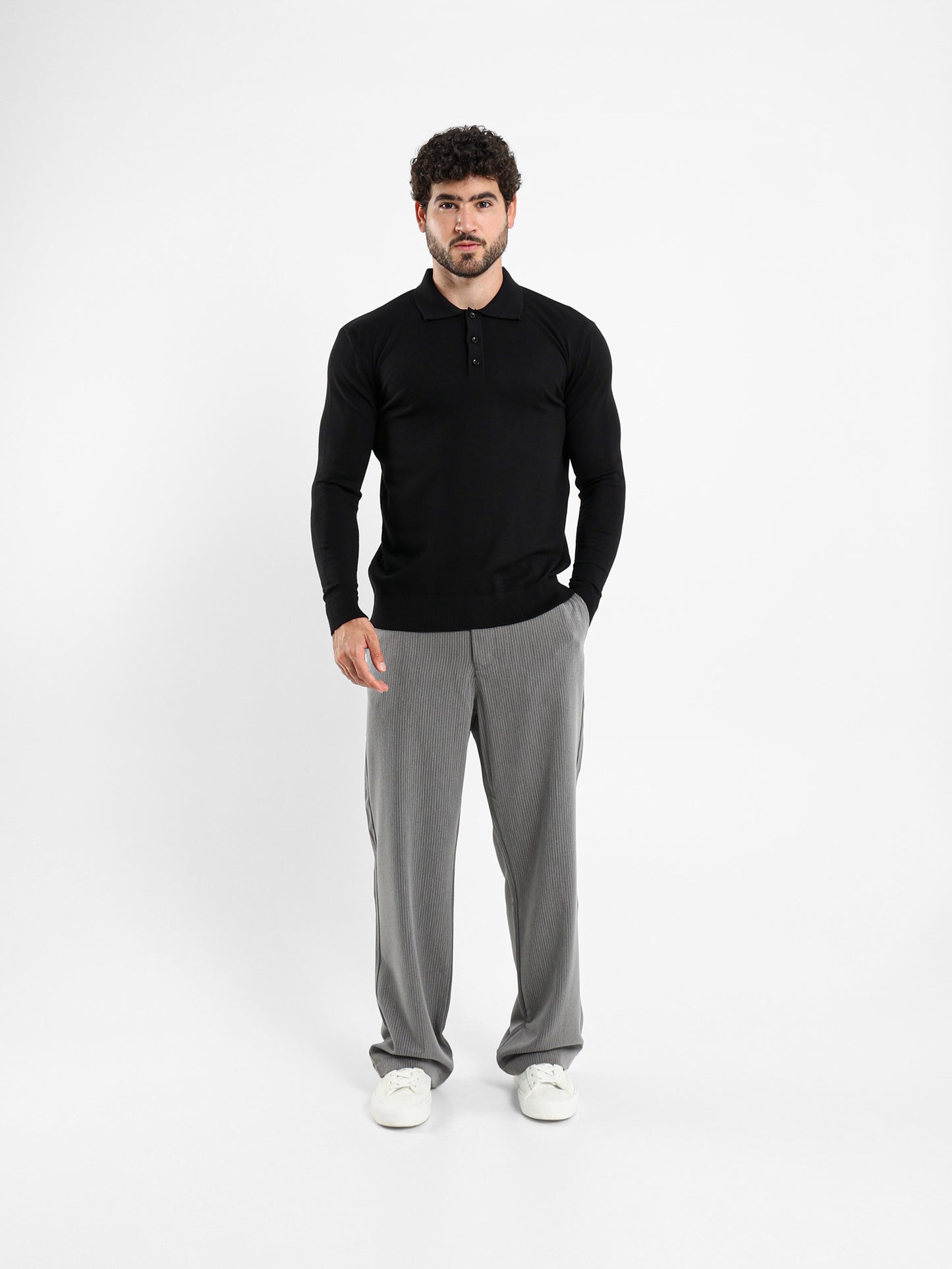 Basic Tricot Long Sleeve Polo
