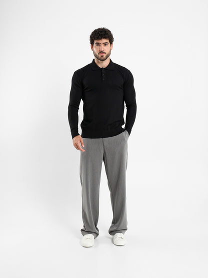 Basic Tricot Long Sleeve Polo
