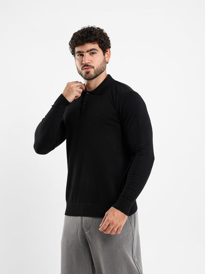 Basic Tricot Long Sleeve Polo