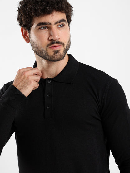 Basic Tricot Long Sleeve Polo