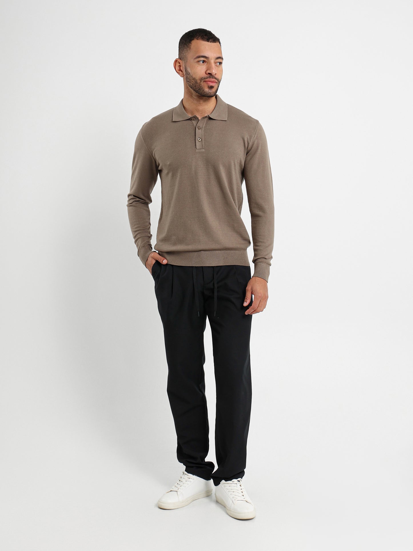 Basic Tricot Long Sleeve Polo