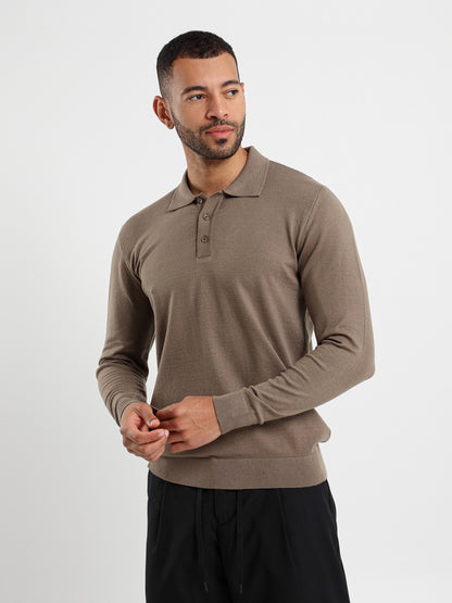 Basic Tricot Long Sleeve Polo