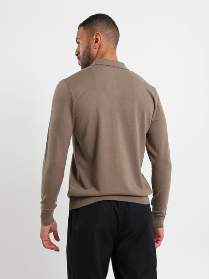 Basic Tricot Long Sleeve Polo