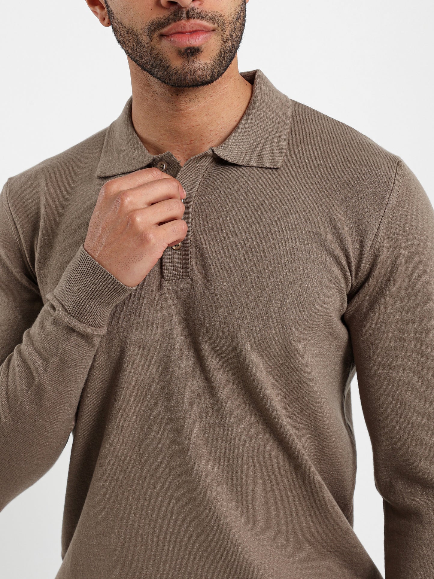 Basic Tricot Long Sleeve Polo