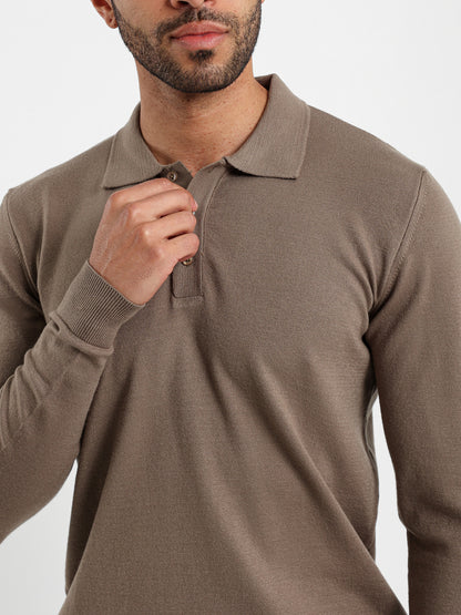 Basic Tricot Long Sleeve Polo