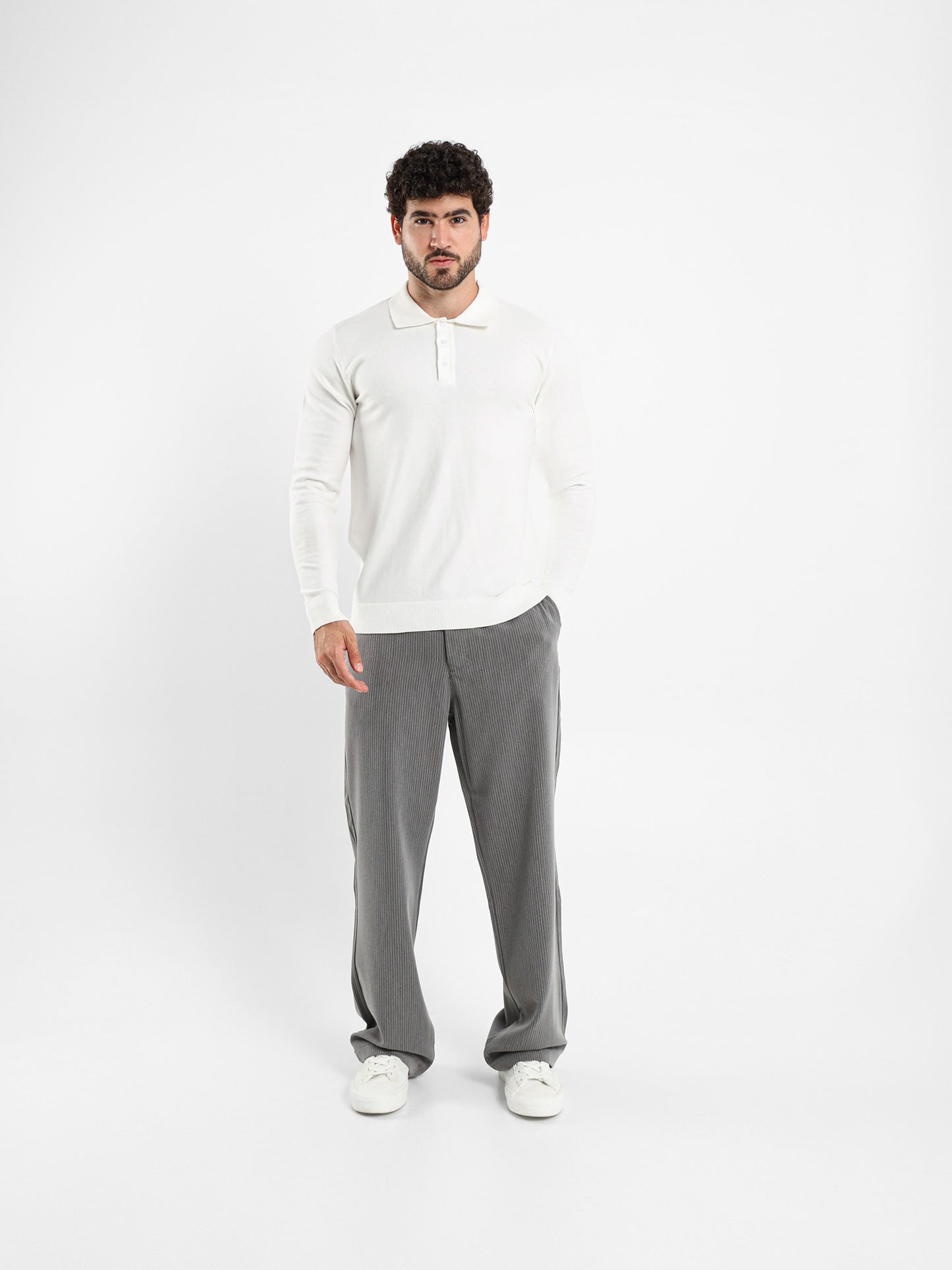 Basic Tricot Long Sleeve Polo