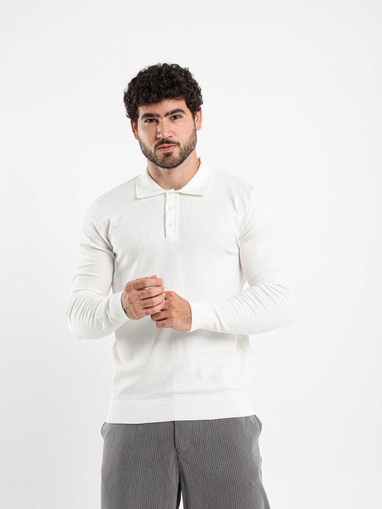 Basic Tricot Long Sleeve Polo