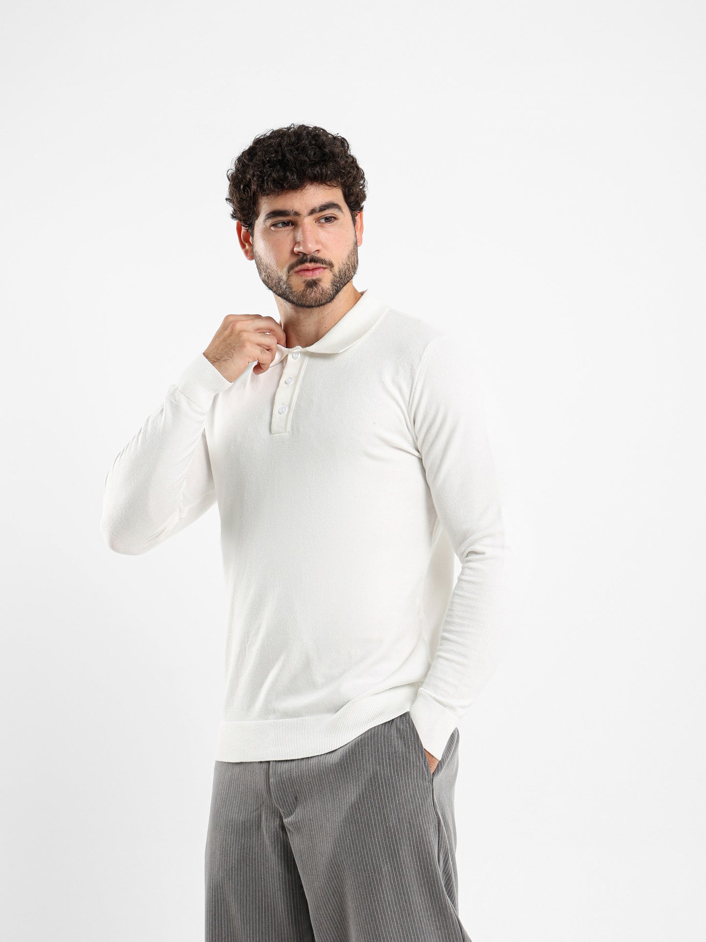Basic Tricot Long Sleeve Polo