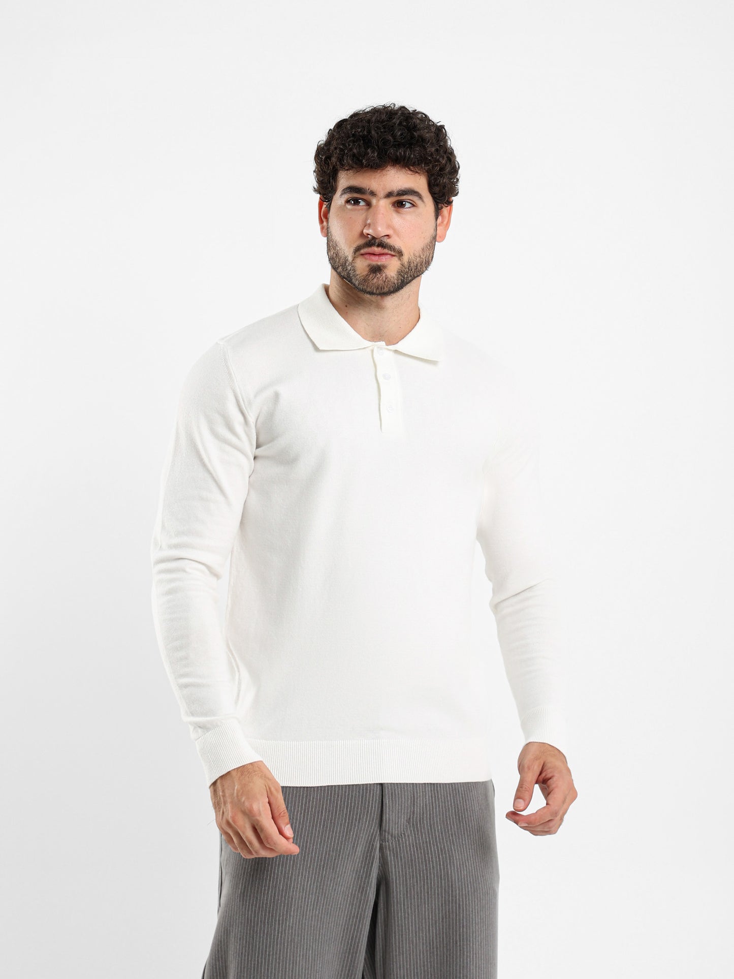 Basic Tricot Long Sleeve Polo