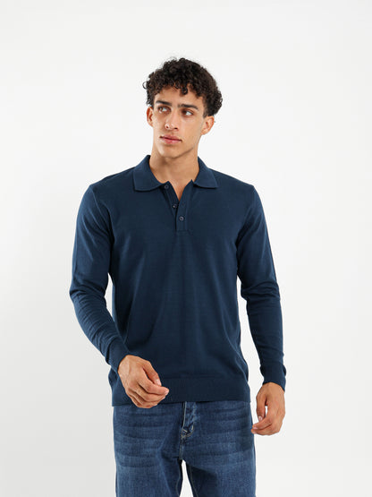 Basic Tricot Long Sleeve Polo