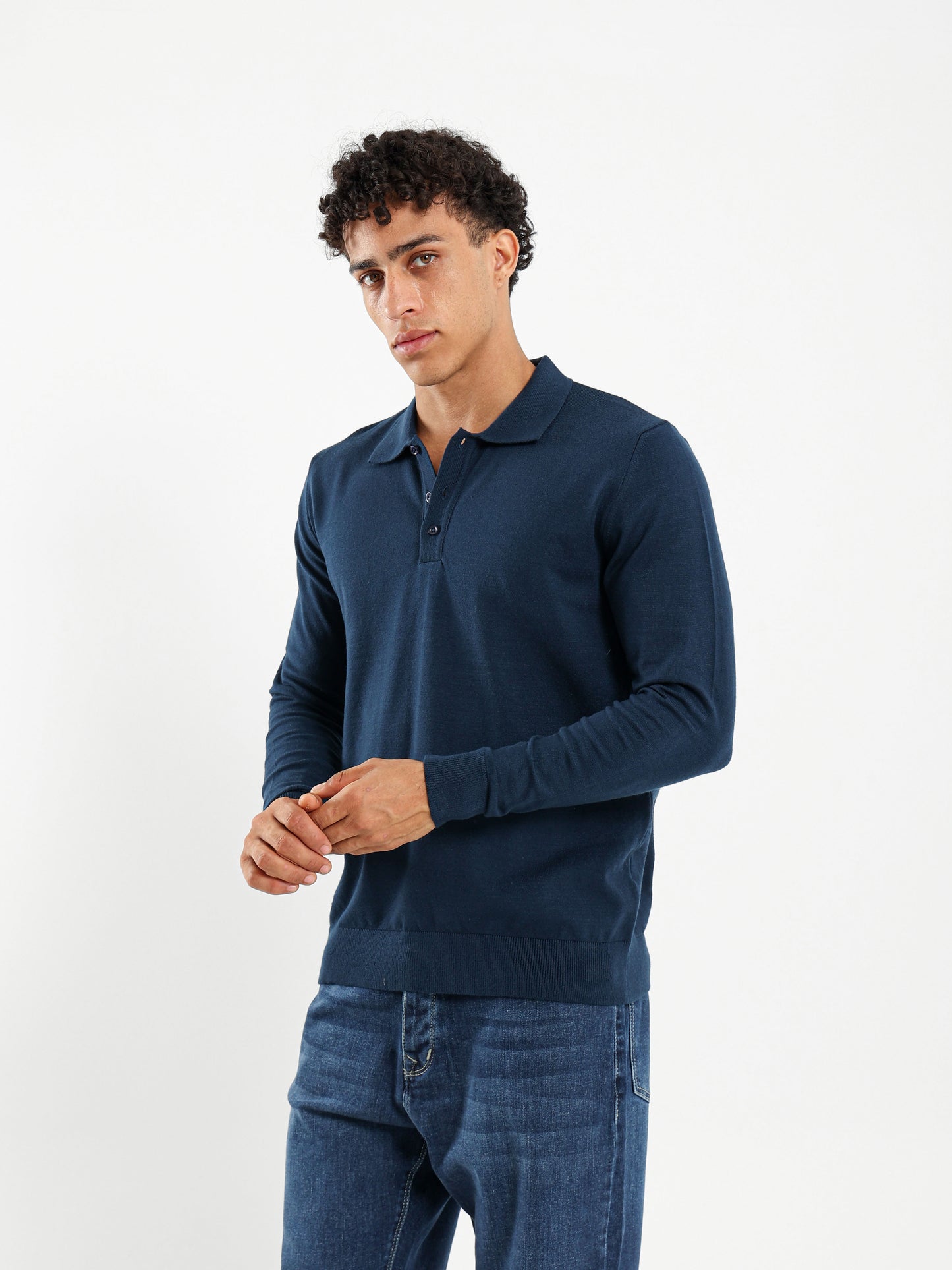 Basic Tricot Long Sleeve Polo