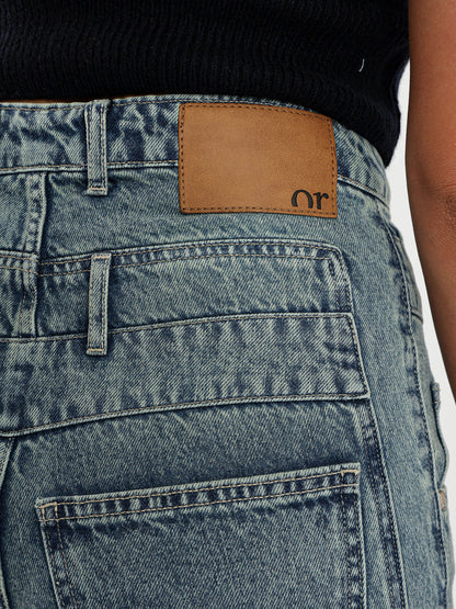 Double Waistband Wide Leg Jeans with