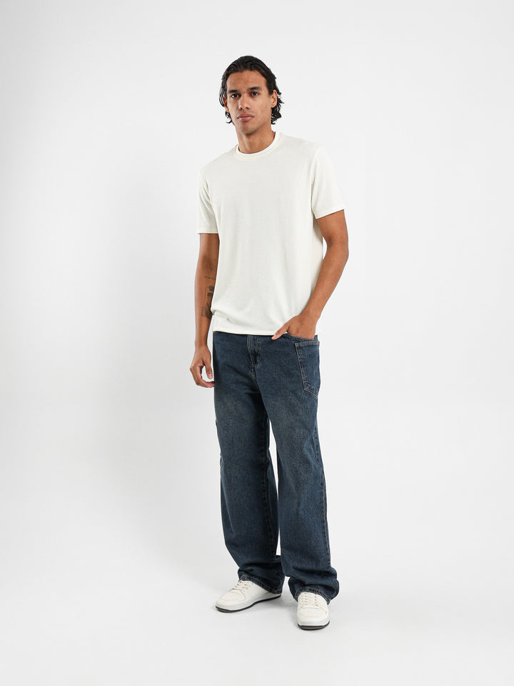 Side Detail Loose Jeans