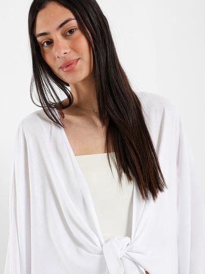 Front Tie Long Bell Sleeves Kimono