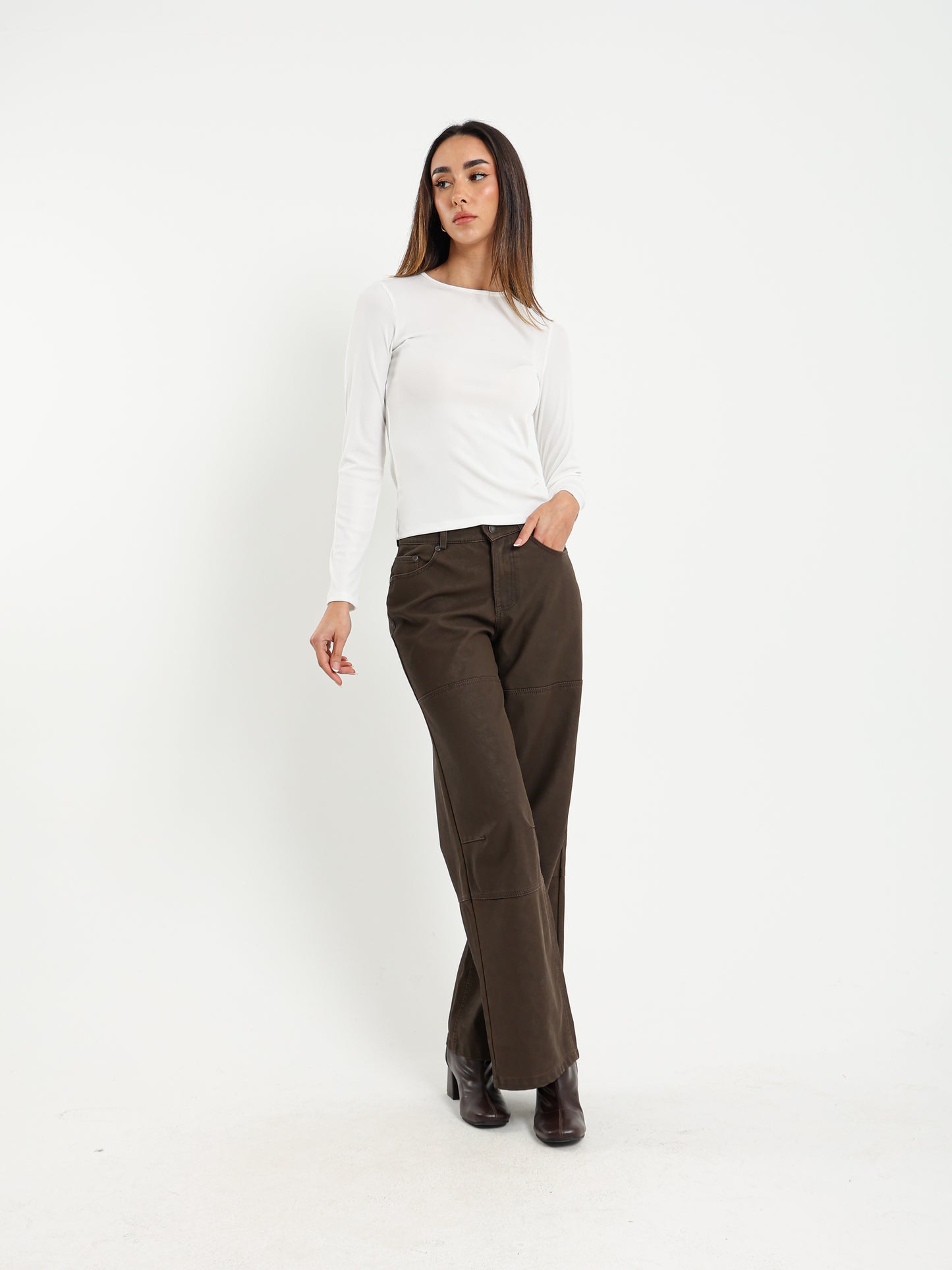 Long Sleeve Ribbed Fitted Top