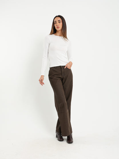 Long Sleeve Ribbed Fitted Top