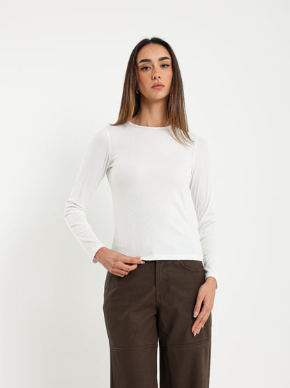 Long Sleeve Ribbed Fitted Top