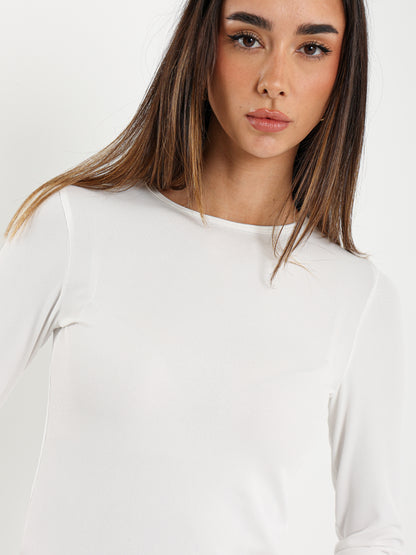 Long Sleeve Ribbed Fitted Top