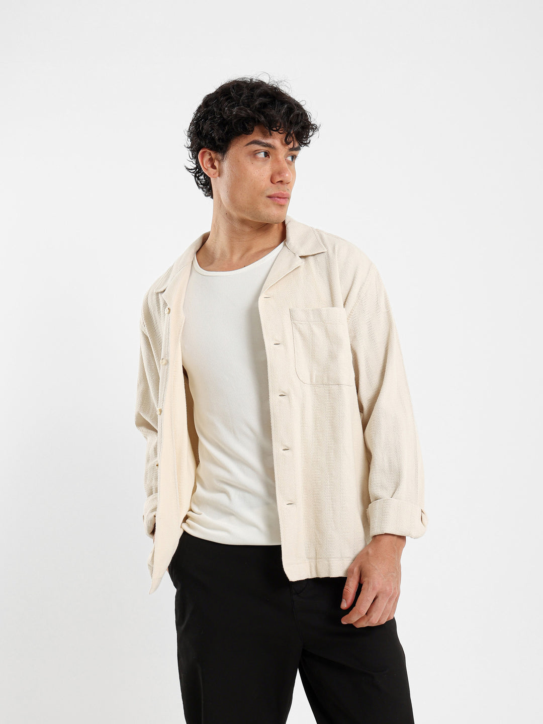Textured Long Sleeve Shirt
