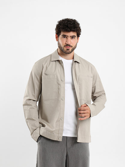 Boxy Overshirt with Two Patch Pockets