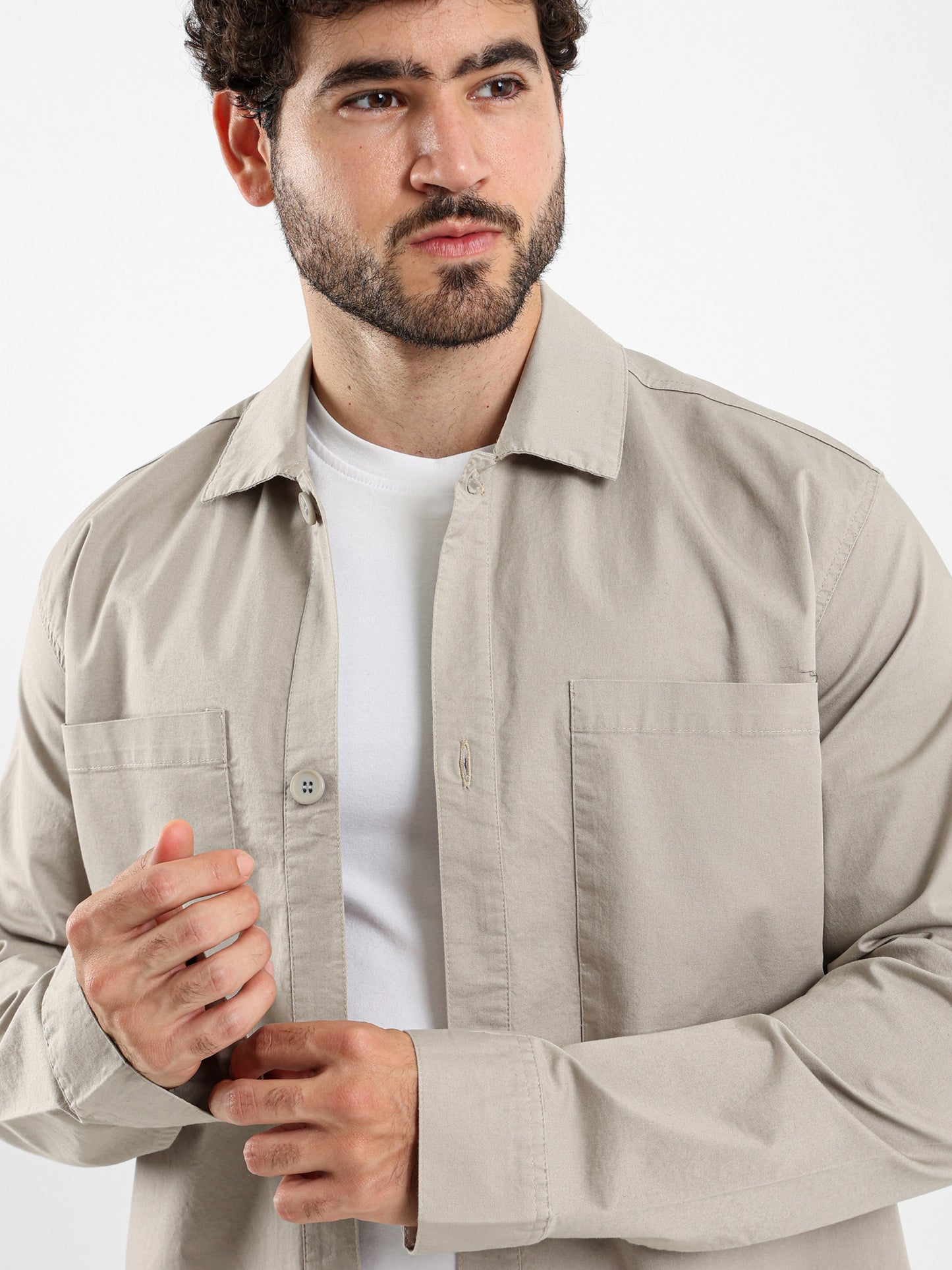 Boxy Overshirt with Two Patch Pockets