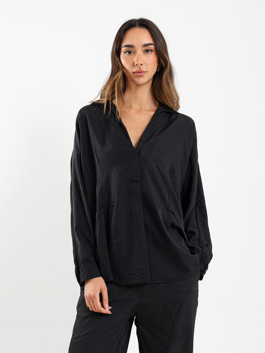 Long Sleeve V Neck Top