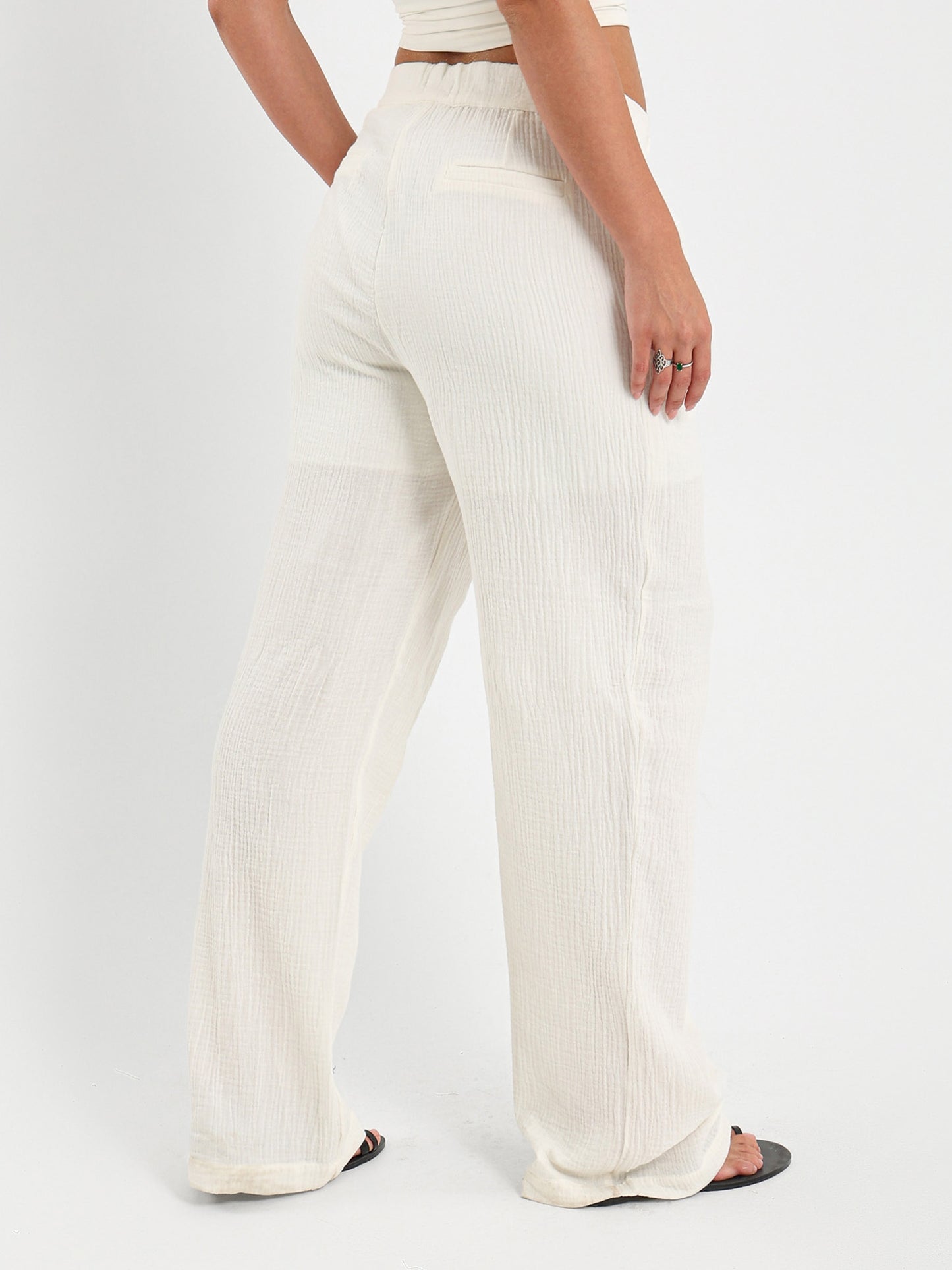 Front Pleated Wrinkled Pants