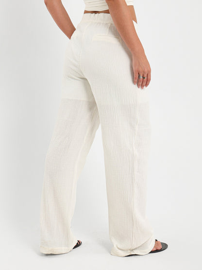 Front Pleated Wrinkled Pants