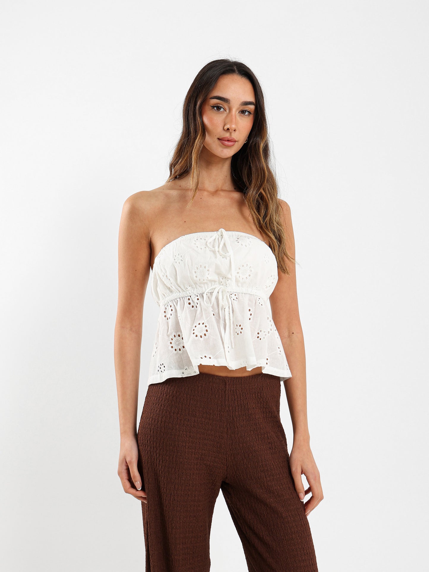 Strapless Drawstring Top