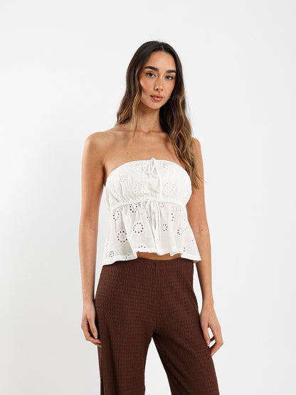 Strapless Drawstring Top