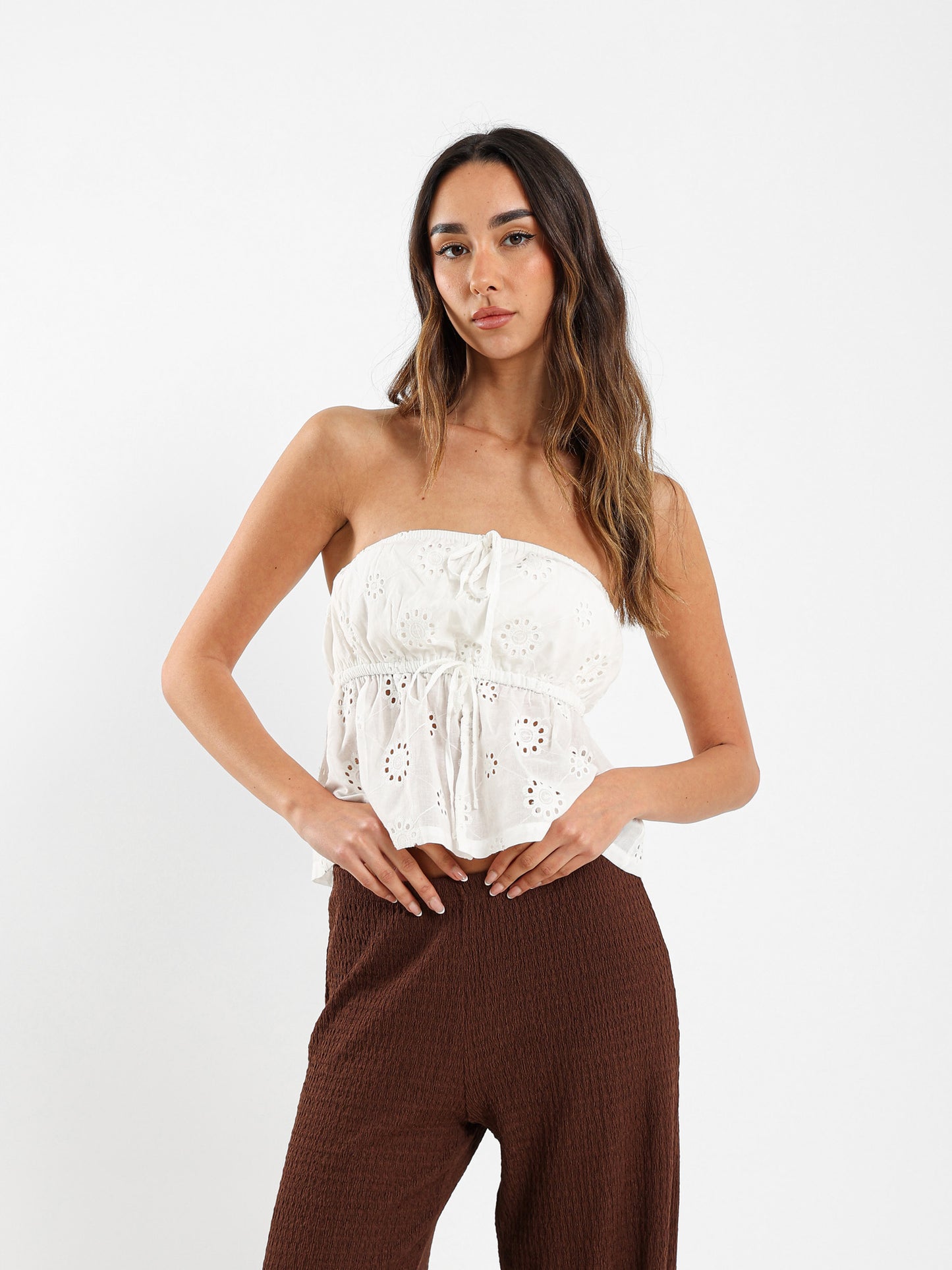 Strapless Drawstring Top