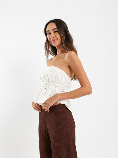 Strapless Drawstring Top