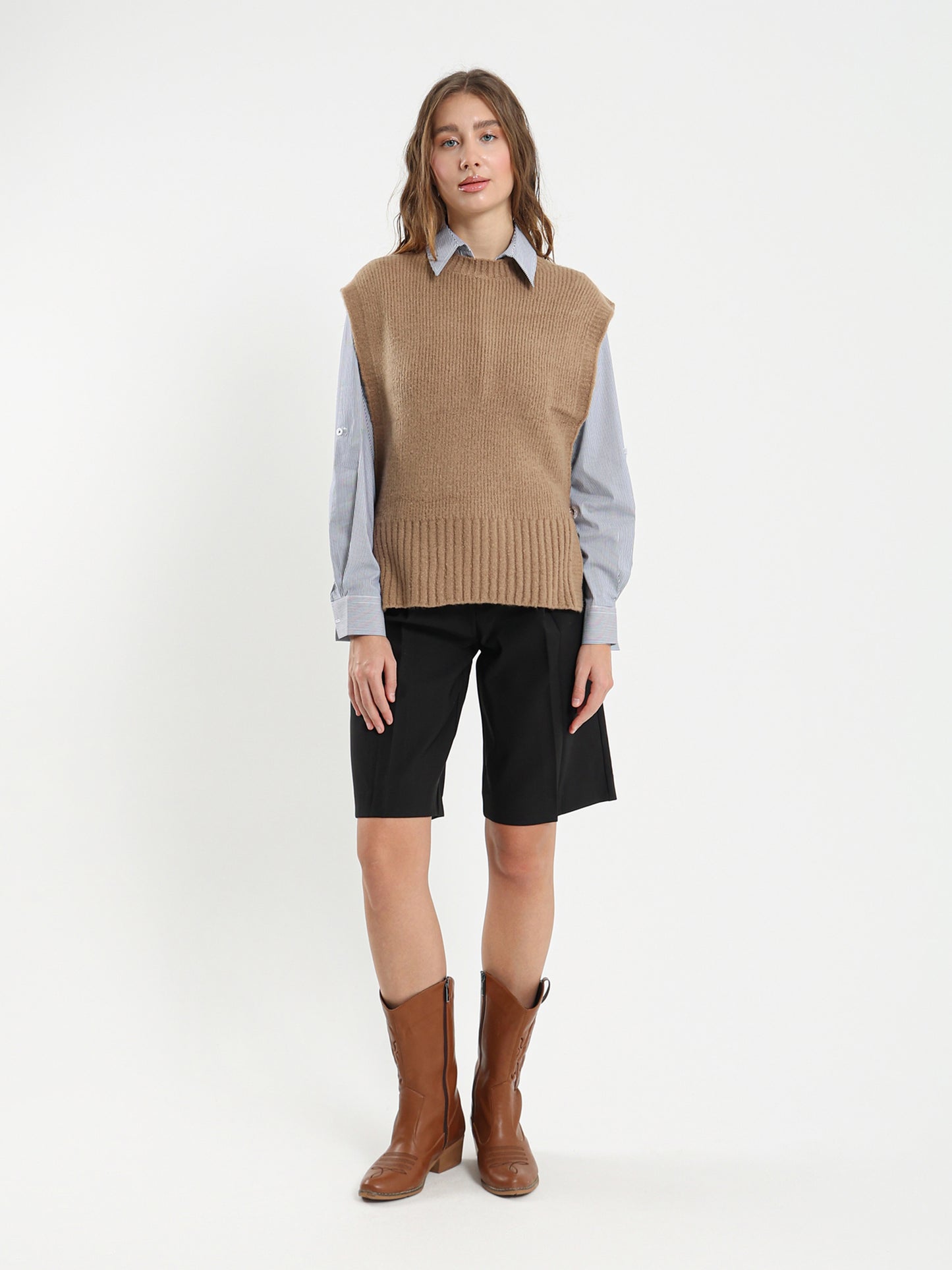 Front Pleated Shorts