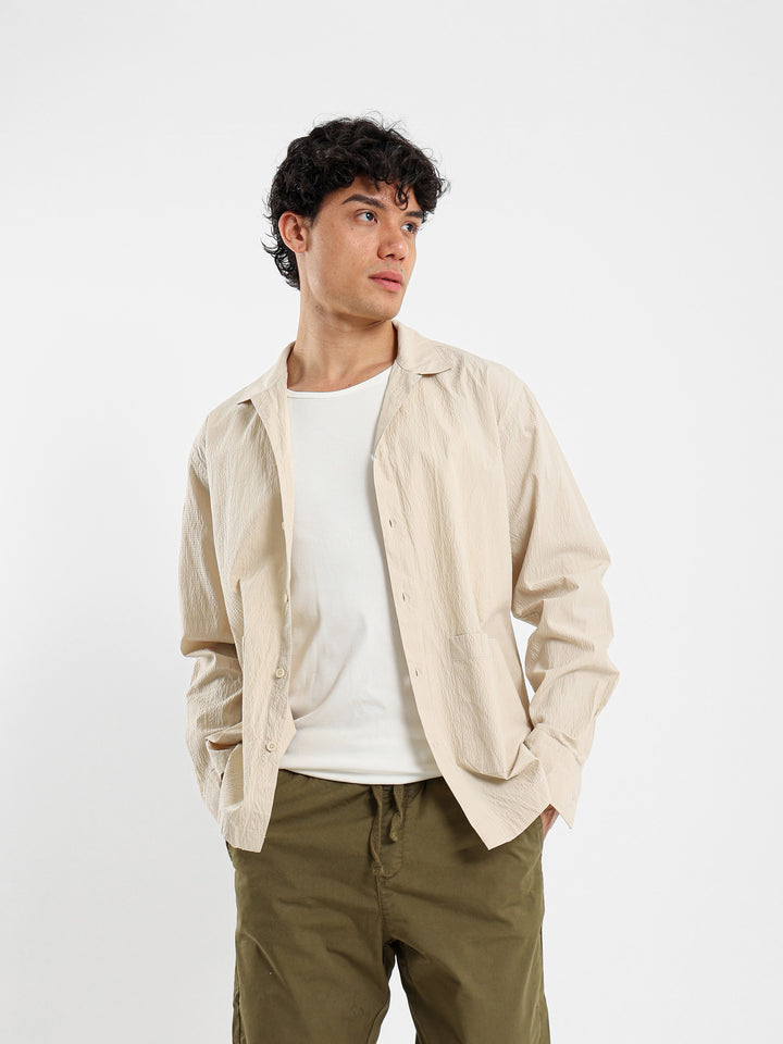 Front Pockets Textured Shirt