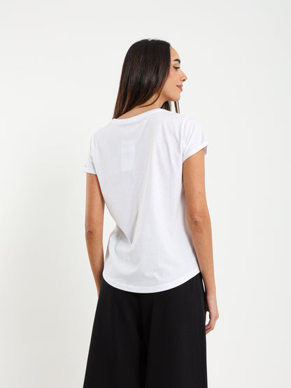 Crew Neck Round Hem T-Shirt