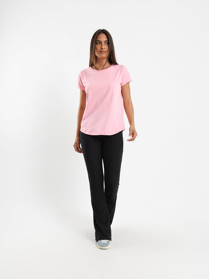 Crew Neck Round Hem T-Shirt