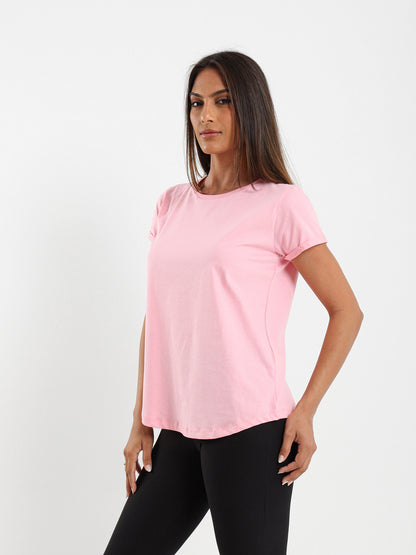 Crew Neck Round Hem T-Shirt