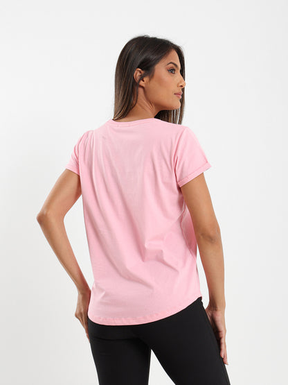 Crew Neck Round Hem T-Shirt