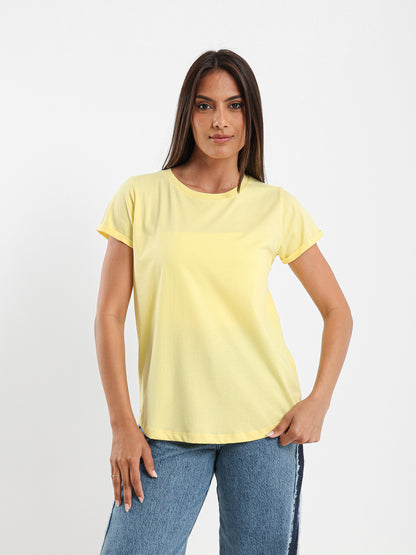 Crew Neck Round Hem T-Shirt