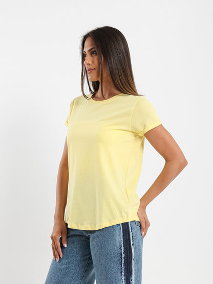 Crew Neck Round Hem T-Shirt