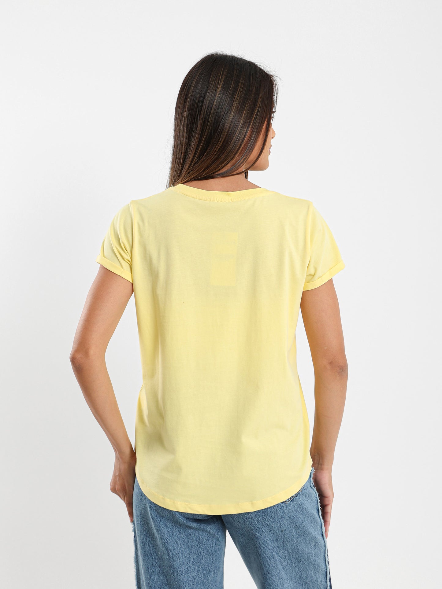 Crew Neck Round Hem T-Shirt