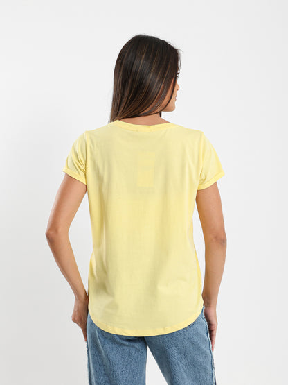 Crew Neck Round Hem T-Shirt
