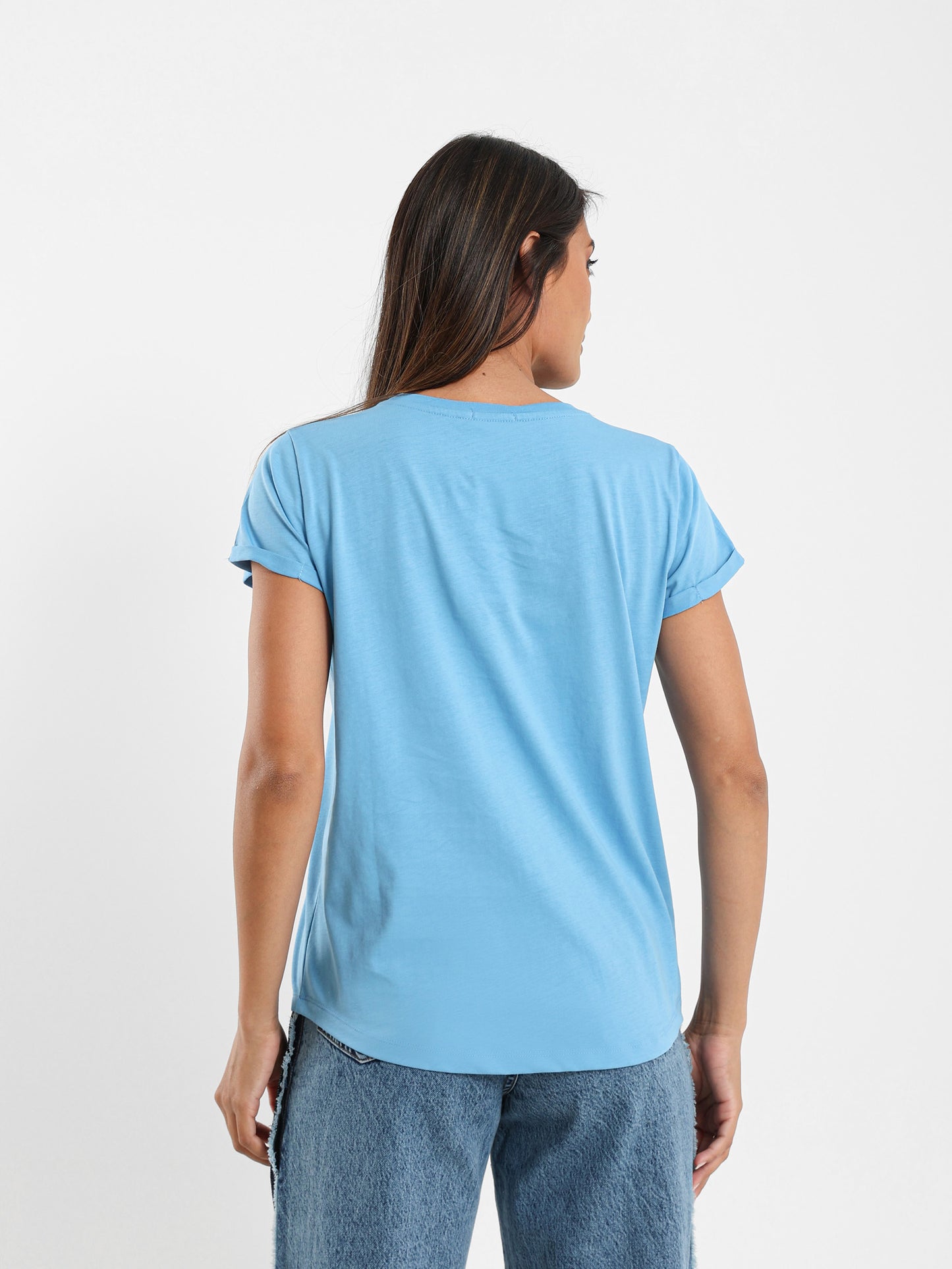 Crew Neck Round Hem T-Shirt