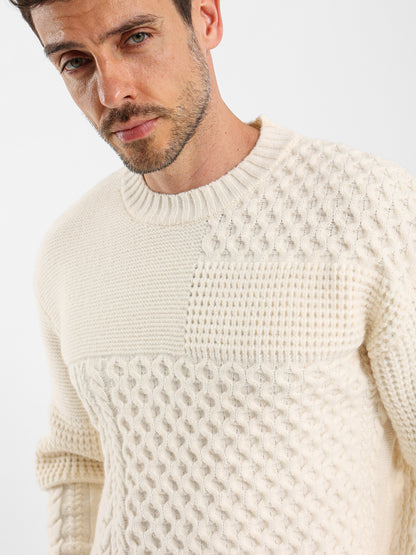 Relaxed Patchwork Knit Pullover