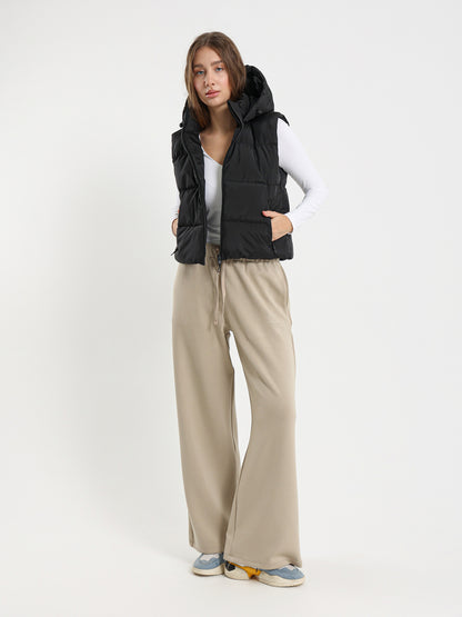 Rubberized Hooded Cropped Vest