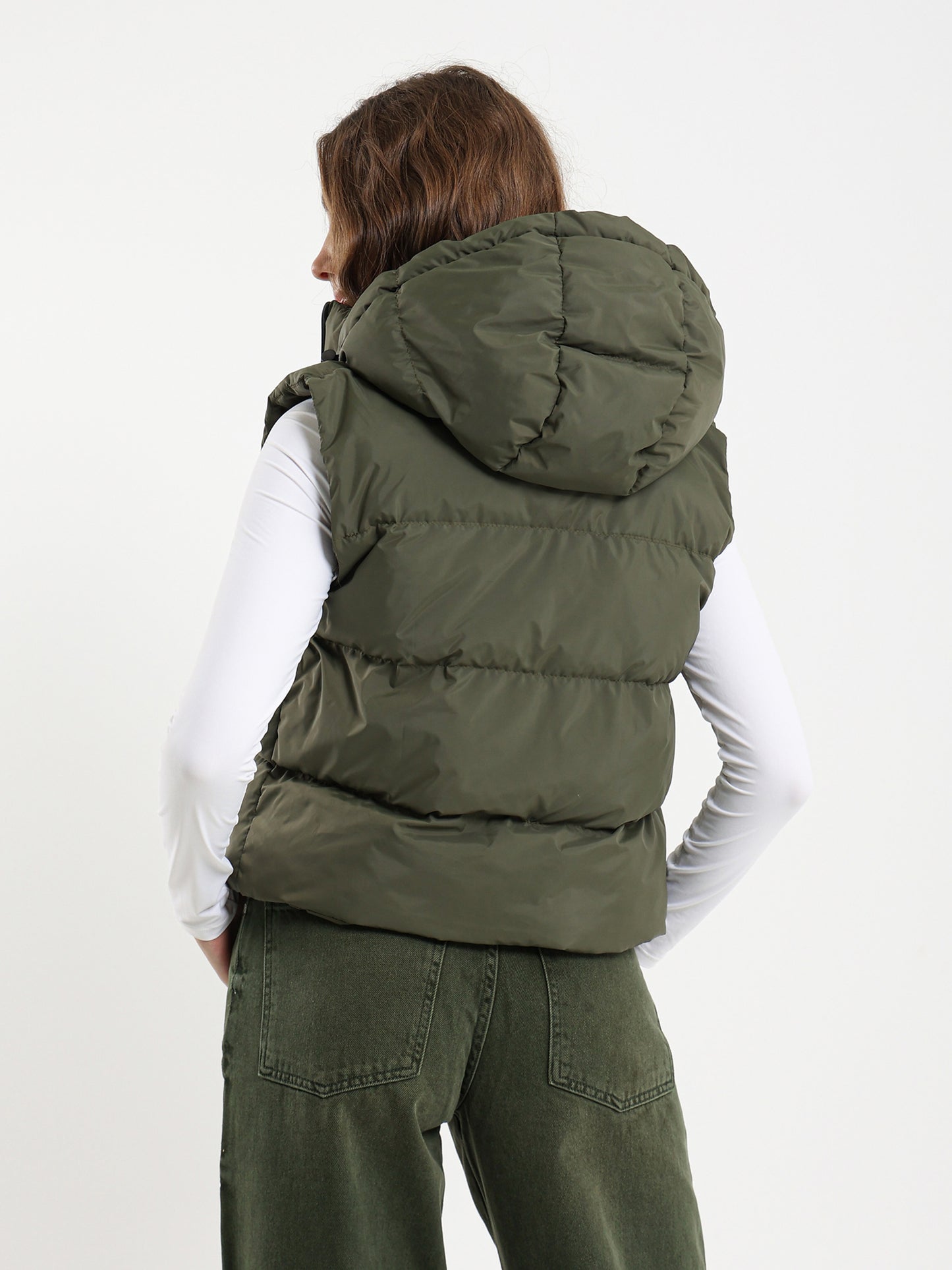 Rubberized Hooded Cropped Vest